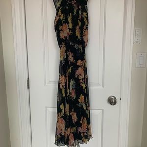 ASOS black floral midi dress